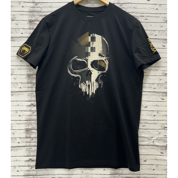 VENUM Skull T-Shirt Men's Large Black MMA UFC Fighting Combat Training NEW - Picture 1 of 11
